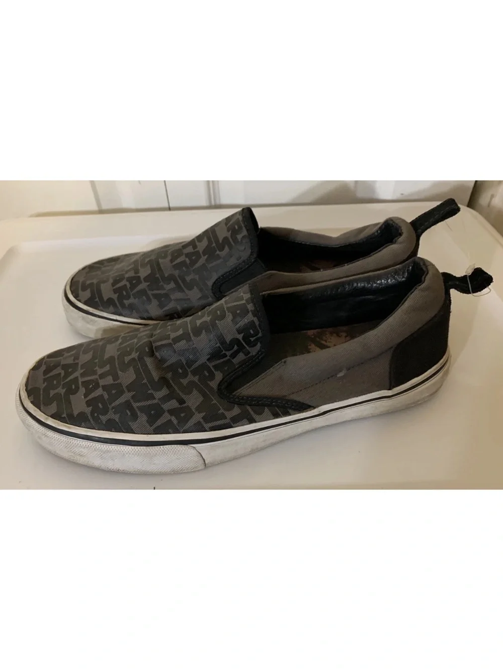 Skechers Mens Sz 10.5 Star Wars Slip-On Boat Loafer Black Gray